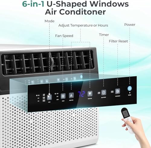 RWFlame 10000BTU U-Shaped Window AC with Full View and Quiet Operation 1