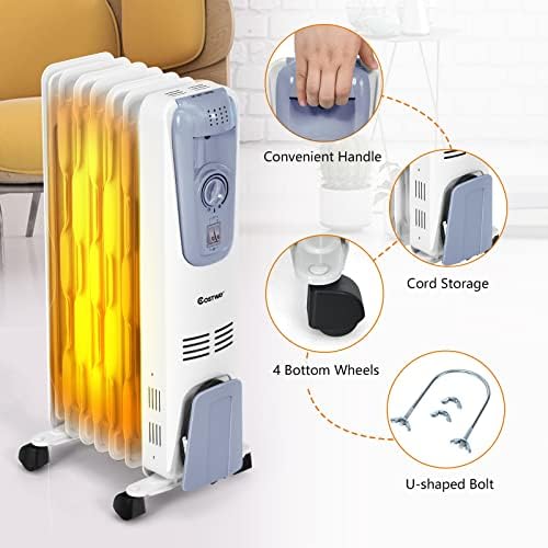 KOTEK 1500W Oil Filled Radiator Heater for Bedroom
