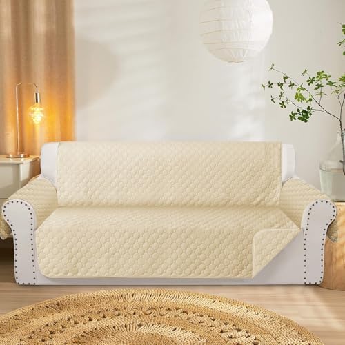 Ycosy Waterproof Quilted Sofa Cover for 3 Cushion Couch