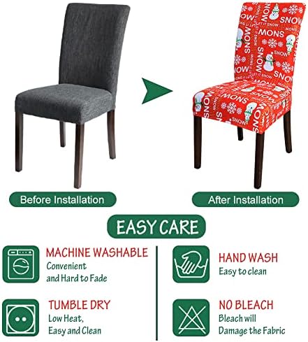 OTOSTAR Snowman Christmas Chair Covers Set of 4