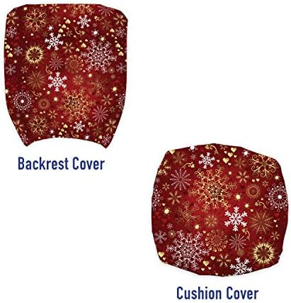 Ambesonne Winter Office Chair Slipcover with Christmas Hearts and Swirls Design