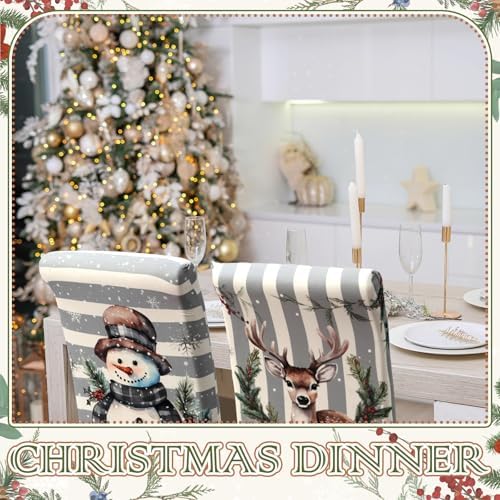 6 Pcs Christmas Snowman Chair Covers Winter Decor