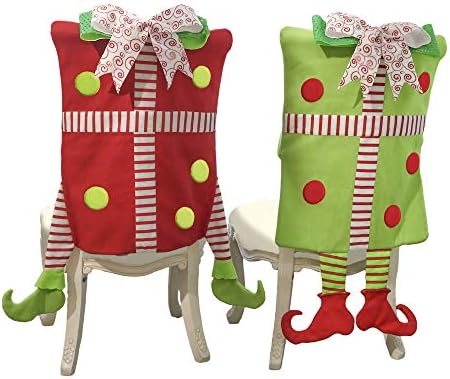 Valery Madelyn 2 Pack Elf Christmas Chair Covers with Legs