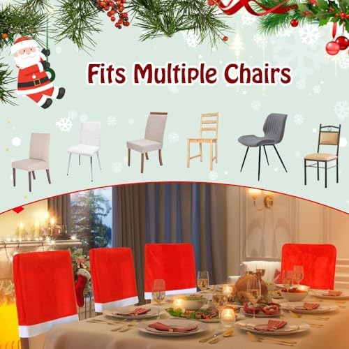 Lanfixilly Christmas Chair Covers Set of 4