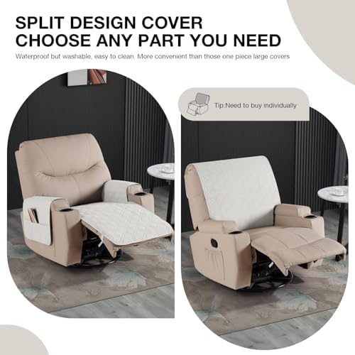 VANSOFY Recliner Chair Covers 22 Inch Waterproof Slipcover with Storage Pockets