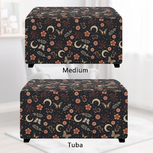 Flowers Moon Ottoman Slipcover for Stool and Bench