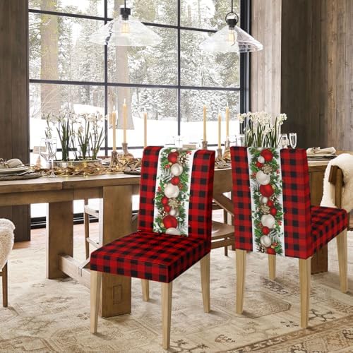 Horaldaily 6PCS Christmas Dining Chair Covers