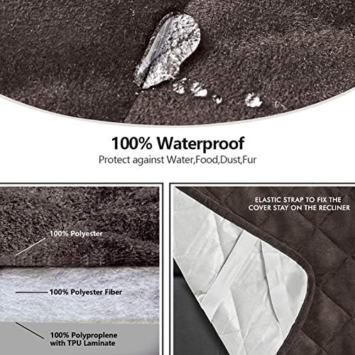 STONECREST Waterproof Recliner Chair Cover - Microsuede Slipcover for Pets and Kids