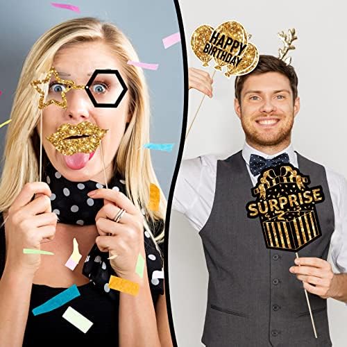 Outus 36 Pcs Birthday Photo Booth Props Kit
