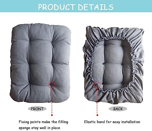 Rectangle Bar Stool Cover Cushion 12x16 Dark Gray