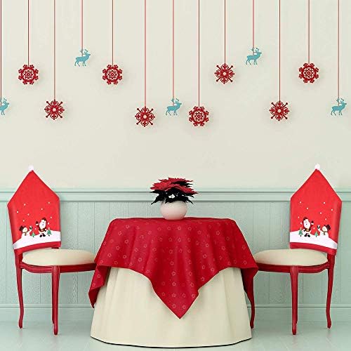 MSQ 4PCS Christmas Chair Covers with Santa and Snowman Designs