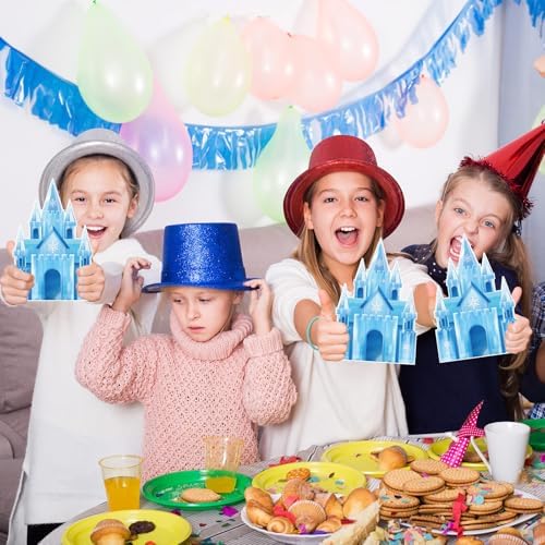 30 Piece Snowflake Castle Birthday Invitations with Envelopes and Stickers