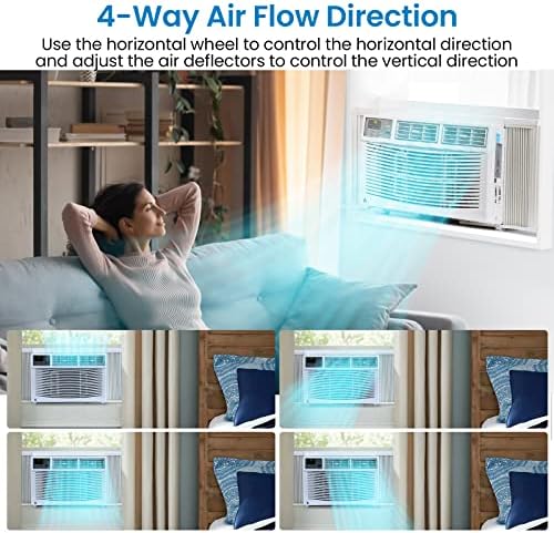 8000 BTU Window AC Unit with Remote WiFi 3 Fan Speeds