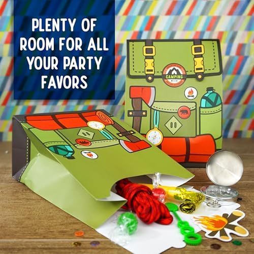 Ready Confetti 18 Piece Camping Party Favor Bags with Stickers