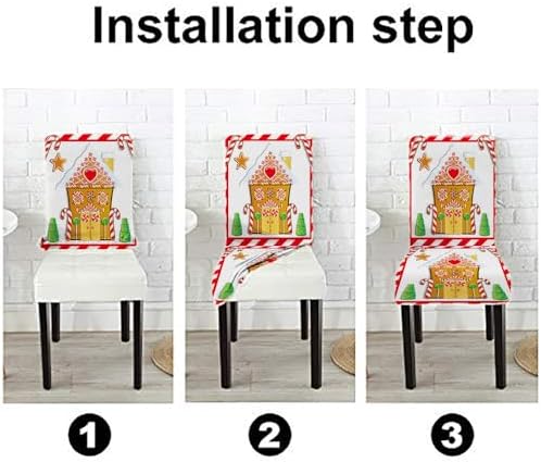 CAPSCEOLL 6 Pack Christmas Gingerbread House Dining Chair Covers 1