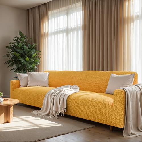 PAULATO BY GAICO Stretch Sofa Slipcover - Microfiber - Pet Friendly - 1-Piece Fit - Mango