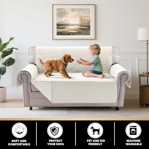 PrinceDeco Reversible Washable Loveseat Sofa Cover