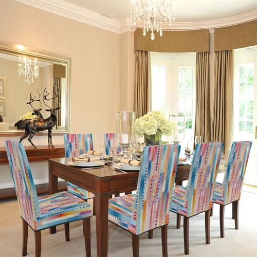 Tavisto Vibrant Skyline Canvas Chair Covers Set of 6 1