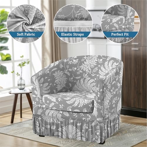 FUANGUI 2 Piece Club Chair Slipcover with Skirt Hem