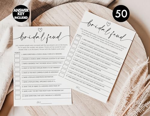 All Ewired Up 50 Bridal Family Feud Cards