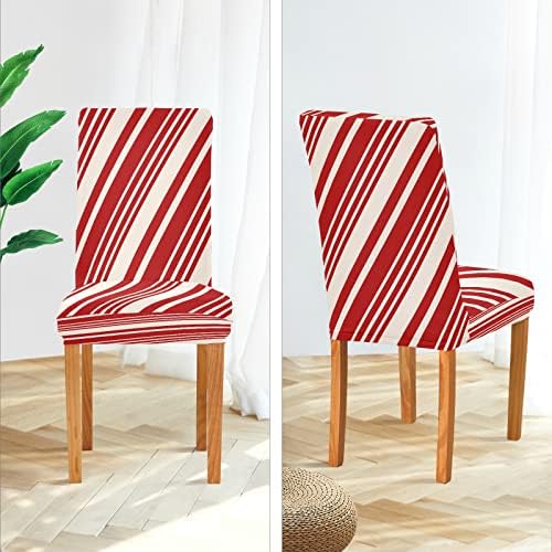 Christmas Candy Cane Stripe Dining Chair Covers 4pcs