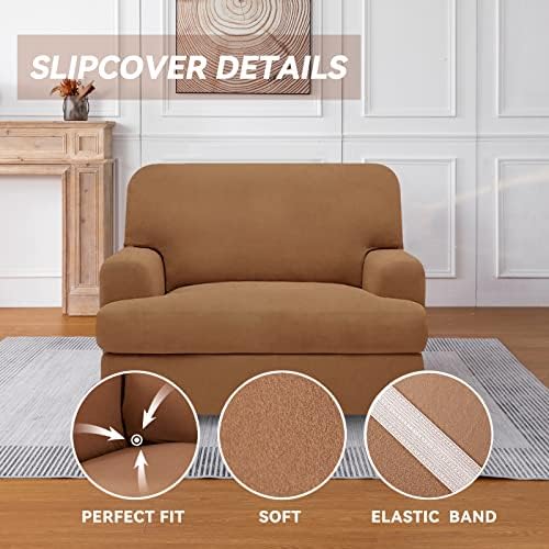 Molasofa T Cushion Chair Slipcover Set 2 Pieces Brown