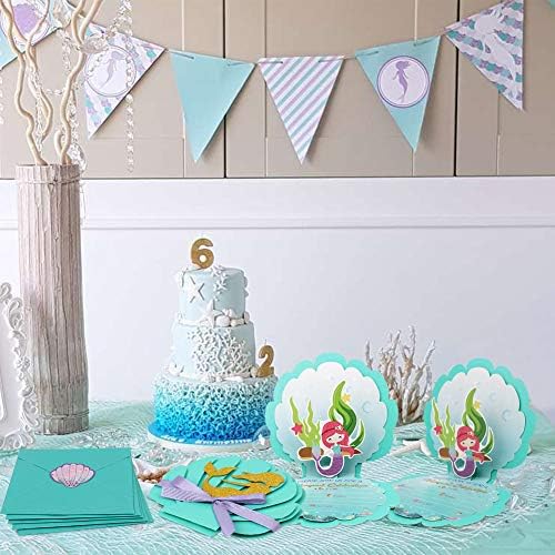 OurWarm 24 Piece Mermaid Invitation Set