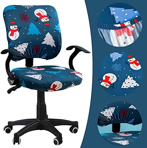 KABAKE Christmas Office Chair Slipcovers Blue