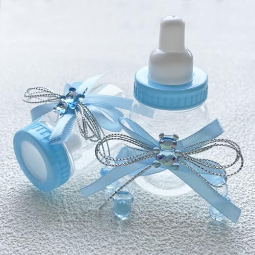 36Pcs Baby Shower Favor Boxes Cute Bear Candy Bottles Blue 1