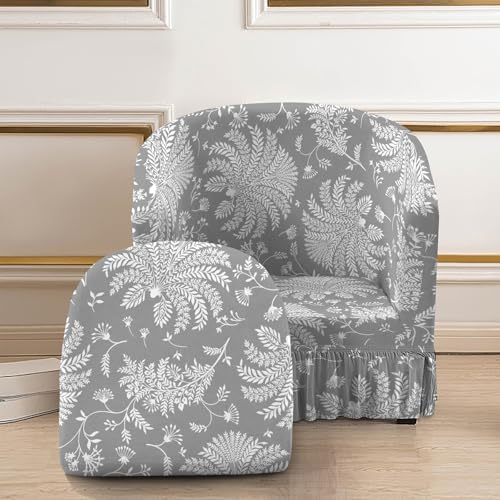 FUANGUI 2 Piece Club Chair Slipcover with Skirt Hem