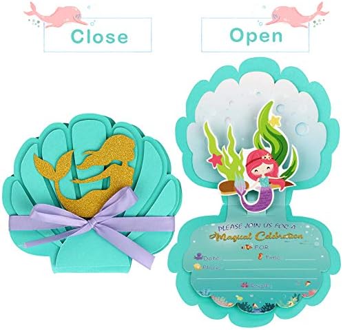 OurWarm 24 Piece Mermaid Invitation Set