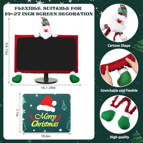 Christmas Office Chair Covers Set with Monitor and Mouse Pad 1