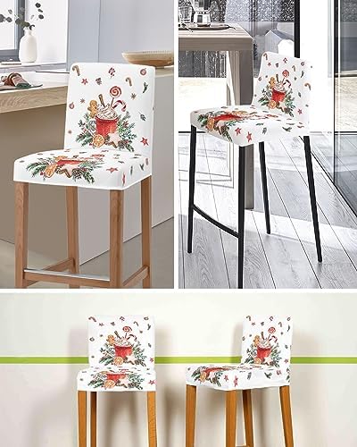 Christmas Bar Stool Covers Set of 4 Stretch Chair Covers