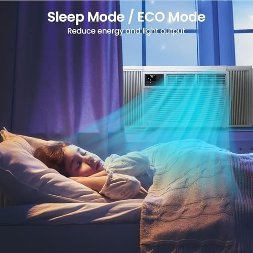 8000 BTU Window AC Unit with WiFi 3 Fan Speeds Easy Install