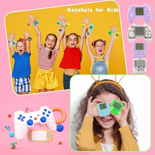 24 Pack Video Game Keychains for Kids Birthday Party Supplies