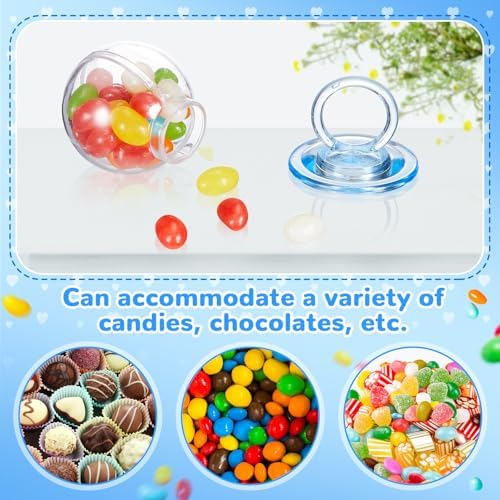 24 Pcs Blue Pacifier Candy Bottles for Baby Shower Favors