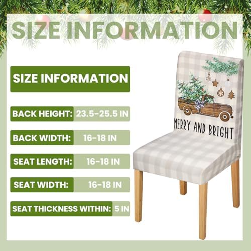 Moukeren 4 Pcs Christmas Dining Chair Covers