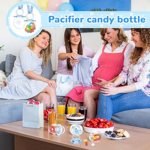 24 Pcs Blue Pacifier Candy Bottles for Baby Shower Favors