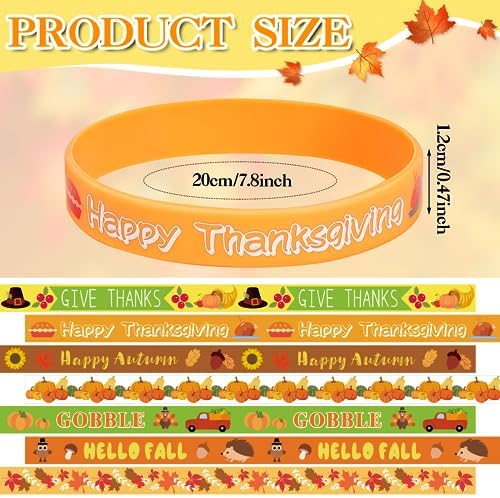 JUNEBRUSHS 42pcs Thanksgiving Silicone Bracelets 1