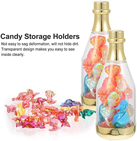 10 Pack Clear Gold Acrylic Candy Bottles for Party Favors 1
