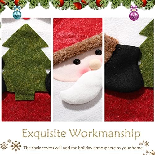 4PCS Christmas Chair Covers with Santa Claus Decor