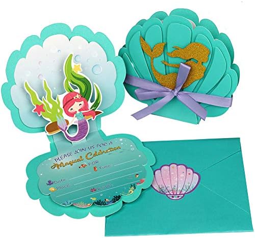 OurWarm 24 Piece Mermaid Invitation Set
