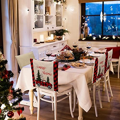 Weldomcor 4 Pack Christmas Chair Covers for Dining Kitchen