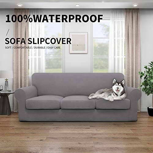 Easy-Going 4-Piece Stretch Soft Sofa Cover for Dogs and Kids