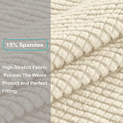 Turquoize Stretch Sofa Slipcover Biscotti Beige