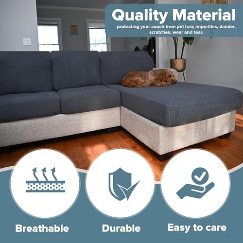 Hudson Comfort U Shaped Sectional Couch Covers 8 Pcs Gray