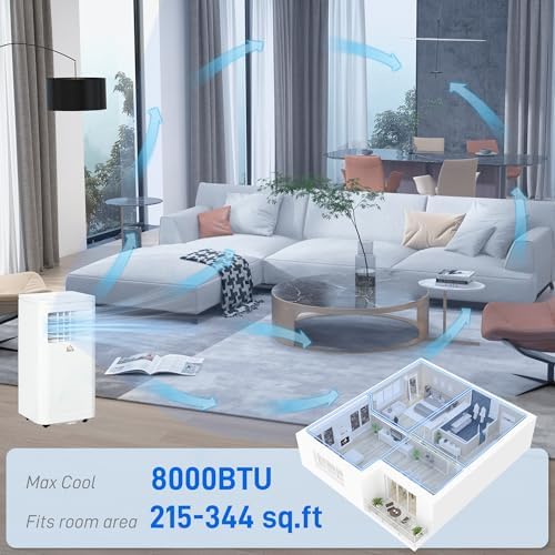 HOMCOM 8000 BTU Portable AC Unit for 344 Sq Ft Room