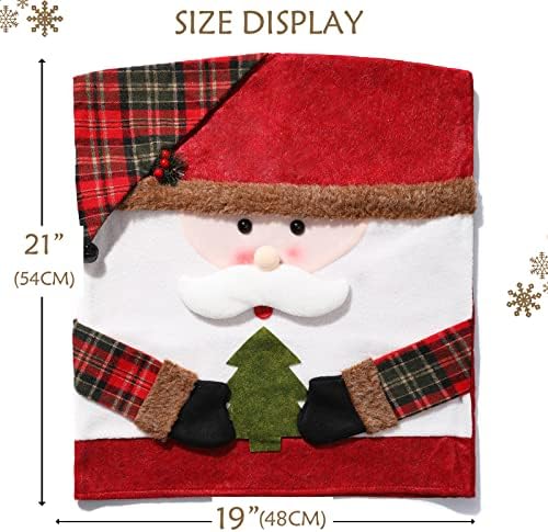 4PCS Christmas Chair Covers with Santa Claus Decor
