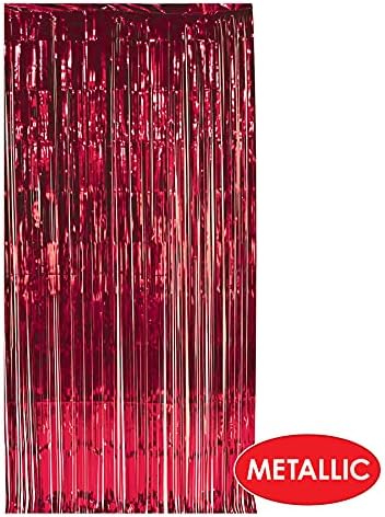 Beistle 1-Ply FR Gleam N Curtain Red 1 Count 1