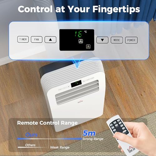 HOMCOM 11500 BTU Portable AC with Dehumidifier and Fan 1